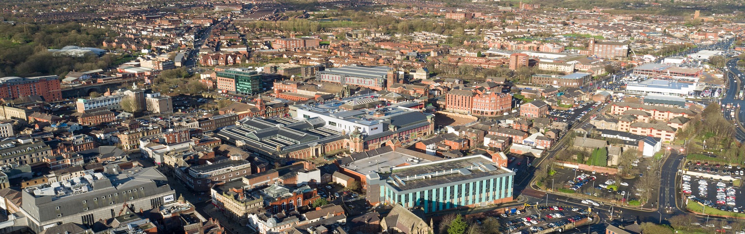 Aerial drone image of Bolton