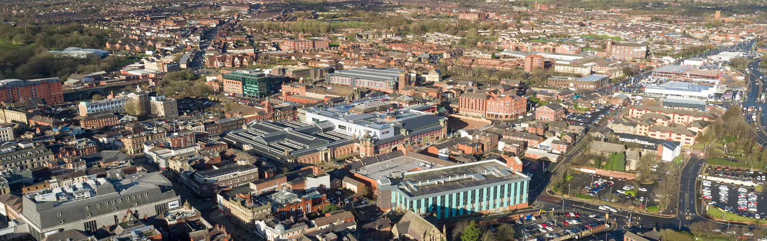 Aerial drone image of Bolton